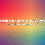 Question : Combien de temps les œufs peuvent-ils rester hors du réfrigérateur ?